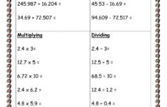 Mixed Operations With Decimals Worksheet