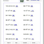 More Complex Order Of Operations Worksheets Many Many More Variations