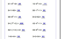 More Complex Order Of Operations Worksheets Many Many More Variations
