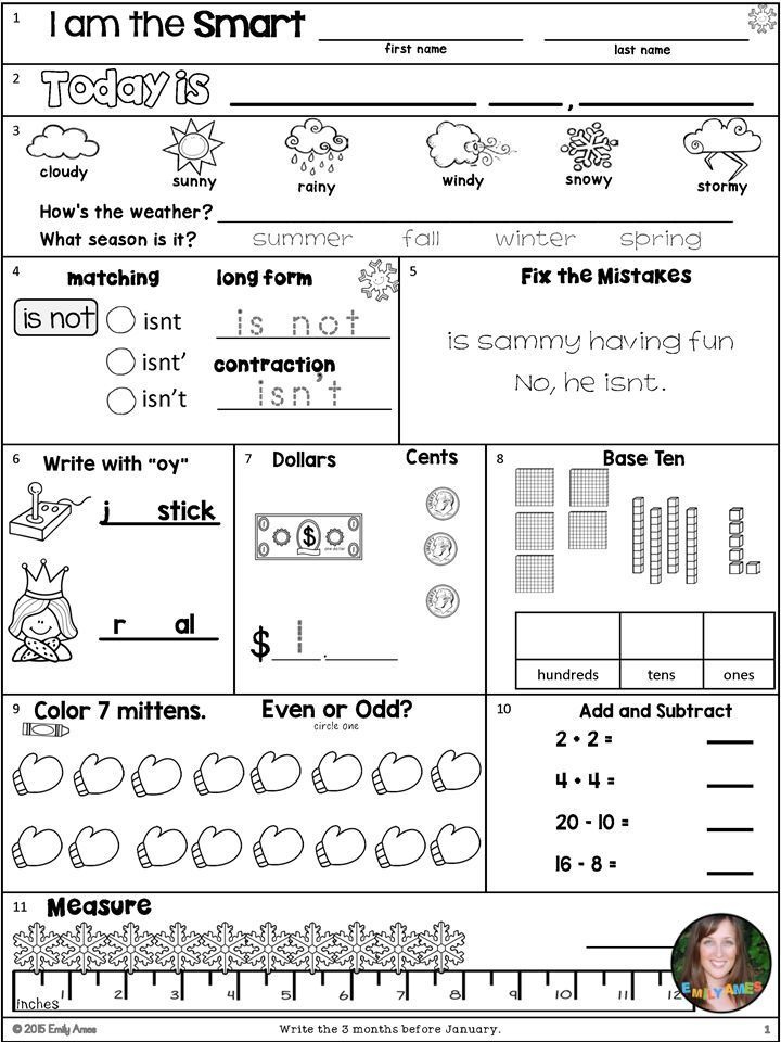 Morning Work Second Grade January PDF New Easel Activities Option 
