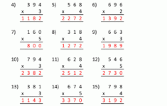 Multiplication Sheet 4th Grade