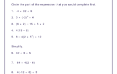 Number Sense Numeration Grade 8 Order Of Operations Math Fact