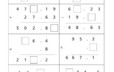 Operations With Decimals Worksheet