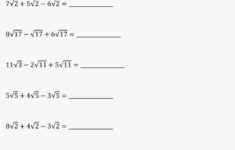 Operations With Radicals Worksheet Education 2020VW COM
