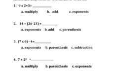 Order Of Operation Interactive Worksheet