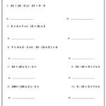 Order Of Operation Worksheet With Answer Key Printable Pdf Download