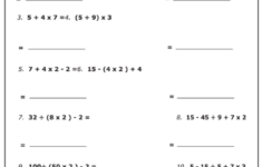 Order Of Operation Worksheet With Answer Key Printable Pdf Download