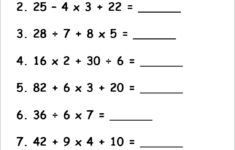 Order Of Operation Worksheets Grade 4 Free Worksheets Printables