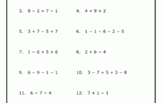 Order Of Operations Addition And Subtraction Only