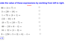 Order Of Operations Addition Subtraction Division Multiplication