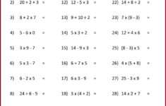 Order Of Operations And Evaluating Expressions Worksheet Pdf Worksheet