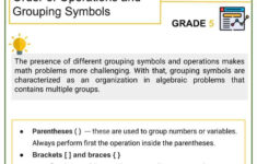 Order Of Operations And Grouping Symbols 5th Grade Math Worksheet