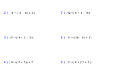 Order Of Operations Basic With Nested Parentheses