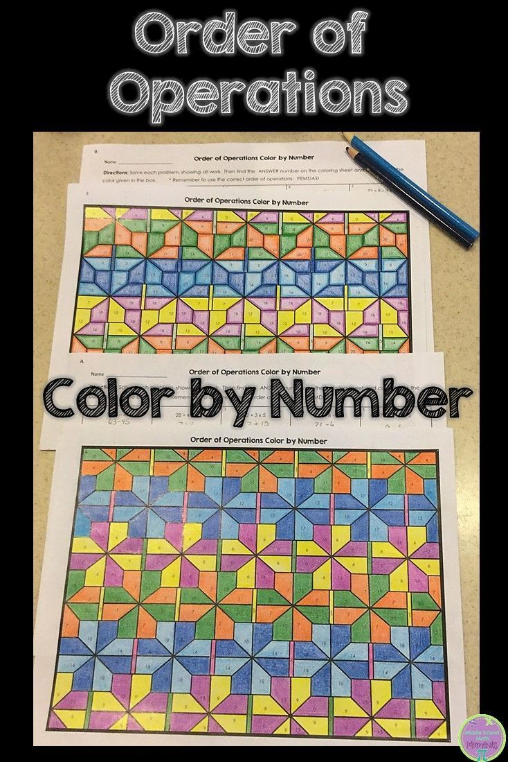 Order Of Operations Color By Number Print And Digital Order Of 