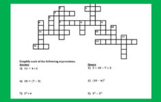 Order Of Operations Crossword Puzzle II Order Of Operations