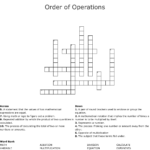Order Of Operations Crossword Puzzle Worksheet