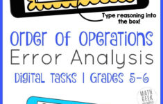 Order Of Operations Error Analysis DIGITAL Practice Math Geek Mama