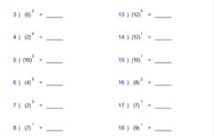 Order Of Operations Exponents Intro Worksheet