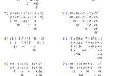 Order Of Operations Hard Worksheet