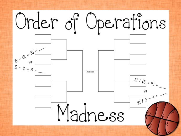 Order Of Operations Madness Order Of Operations With Basketball 