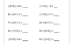 Order Of Operations MDAS With Parentheses Worksheet