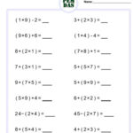 Order Of Operations MDAS With Parentheses Worksheet