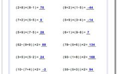 Order Of Operations Multiplication And Division Worksheets Times