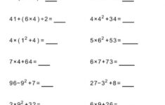Order Of Operations PEDMAS No Integers Worksheet