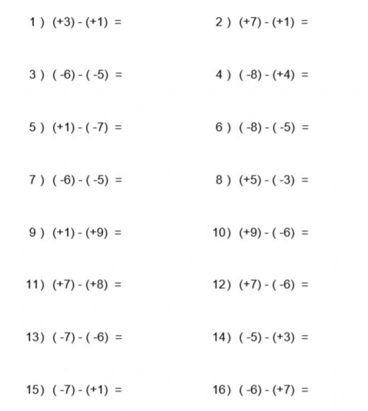 Order Of Operations With Integers Worksheet With Answers
