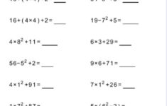Order Of Operations PEDMAS With Integers Worksheet