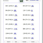 Order Of Operations With Parentheses Worksheets Many Many More