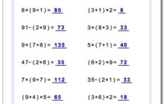 Order Of Operations With Parentheses Worksheets Many Many More