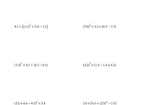 Order Of Operations With Positive Decimals Four Steps A