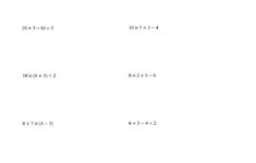 Order Of Operations With Whole Numbers And No Exponents Three Steps