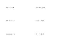 Order Of Operations With Whole Numbers Multiplication Addition And
