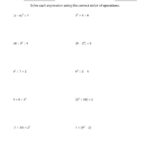 Order Of Operations With Whole Numbers Three Steps B Math Worksheet