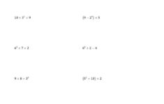 Order Of Operations With Whole Numbers Three Steps B Math Worksheet