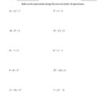 Order Of Operations With Whole Numbers Three Steps B Math Worksheet