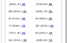 Order Of Operations Worksheet 6Th Grade Db excel
