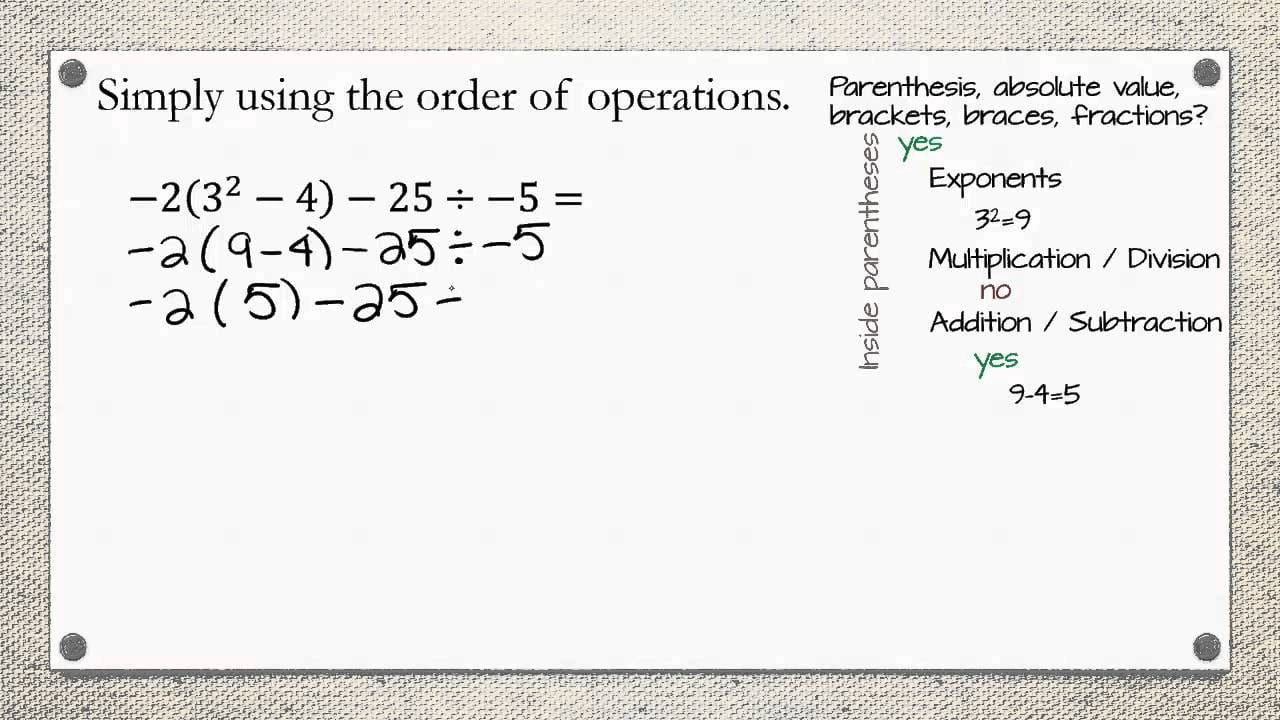 Order Of Operations Worksheet 7Th Grade Db excel