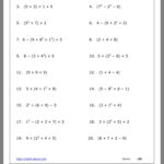 Order Of Operations Worksheet Act Math 7th Grade Math Worksheets