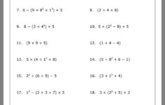 Order Of Operations Worksheet Act Math 7th Grade Math Worksheets