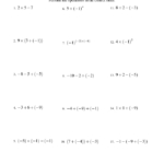 Order Of Operations Worksheet Integers Order Of Operations Two