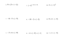 Order Of Operations Worksheet Integers Order Of Operations Two