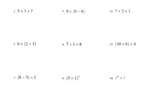 Order Of Operations Worksheet Integers Order Of Operations Two