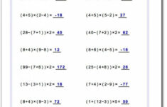 Order Of Operations Worksheet Nested Parentheses Order Of Math