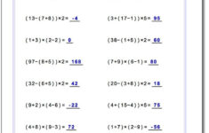 Order Of Operations Worksheet Nested Parentheses Order Of Operations