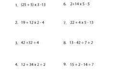 Order Of Operations Worksheet Order Of Operations Worksheets