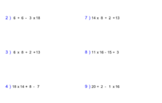 Order Of Operations Worksheet With Answer Sheet I TeacherSherpa
