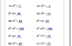 Order Of Operations Worksheet With Exponents Order Of Operations